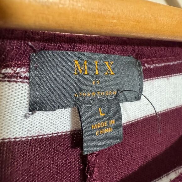 Burgundy 41 Hawthorn Striped Top Size L VGUC - Picture 5 of 5